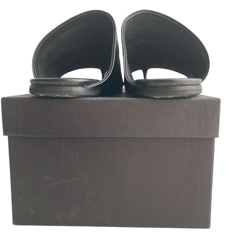 MARSELL | Black Flat Slide ‘Arsella’ Leather Thong Sandals Size 37.5 Italy - Picture 4 of 11